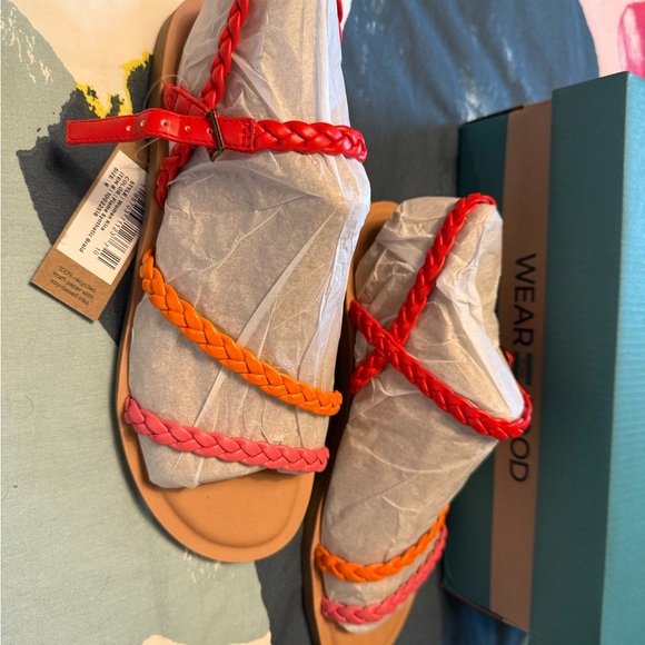 Toms Kira sandals in red, orange, and pink - Picture 2 of 3